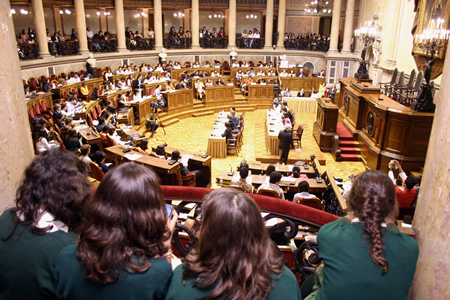 Vista Geral do Plen&aacute;rio na Sala do Senado, Assembleia da Rep&uacute;blica, em 08.05.2006