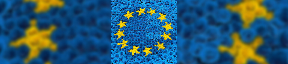 Bandeira da UE com flores