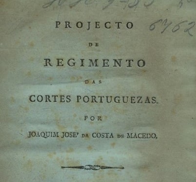 Projeto de Regimento das Cortes Portuguesas
