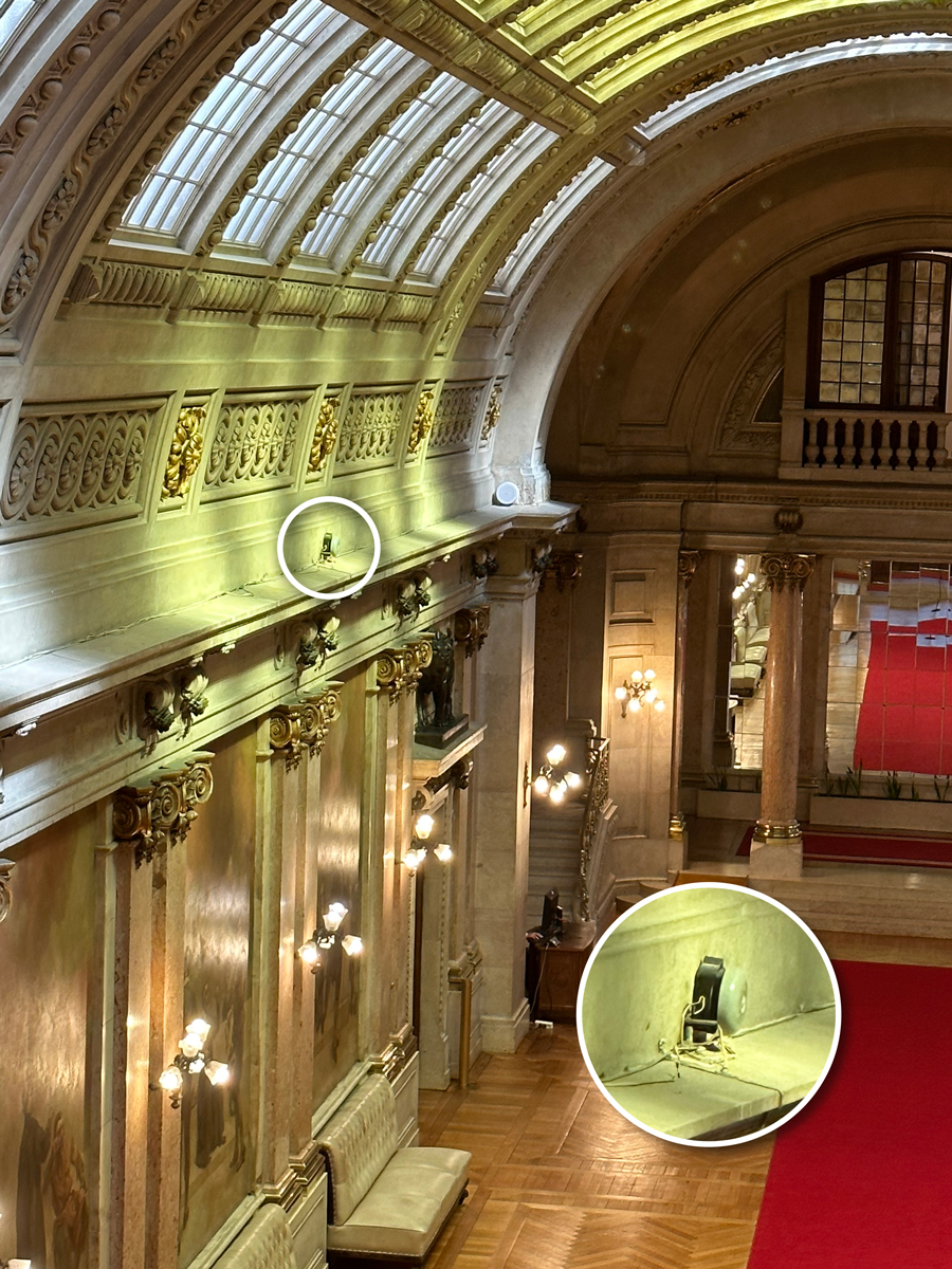 Campainha localizada nos Passos Perdidos